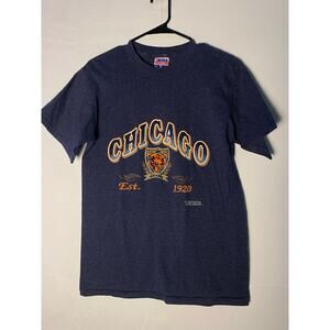 Vintage French Ultra Chicago Bears Navy Blue Pinstripe Shirt Men's Size Medium